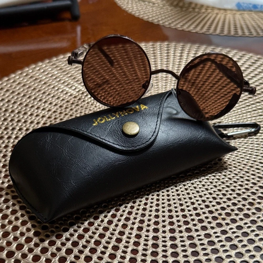 Jolly Nova Steampunk polarized brown sunglasses with case